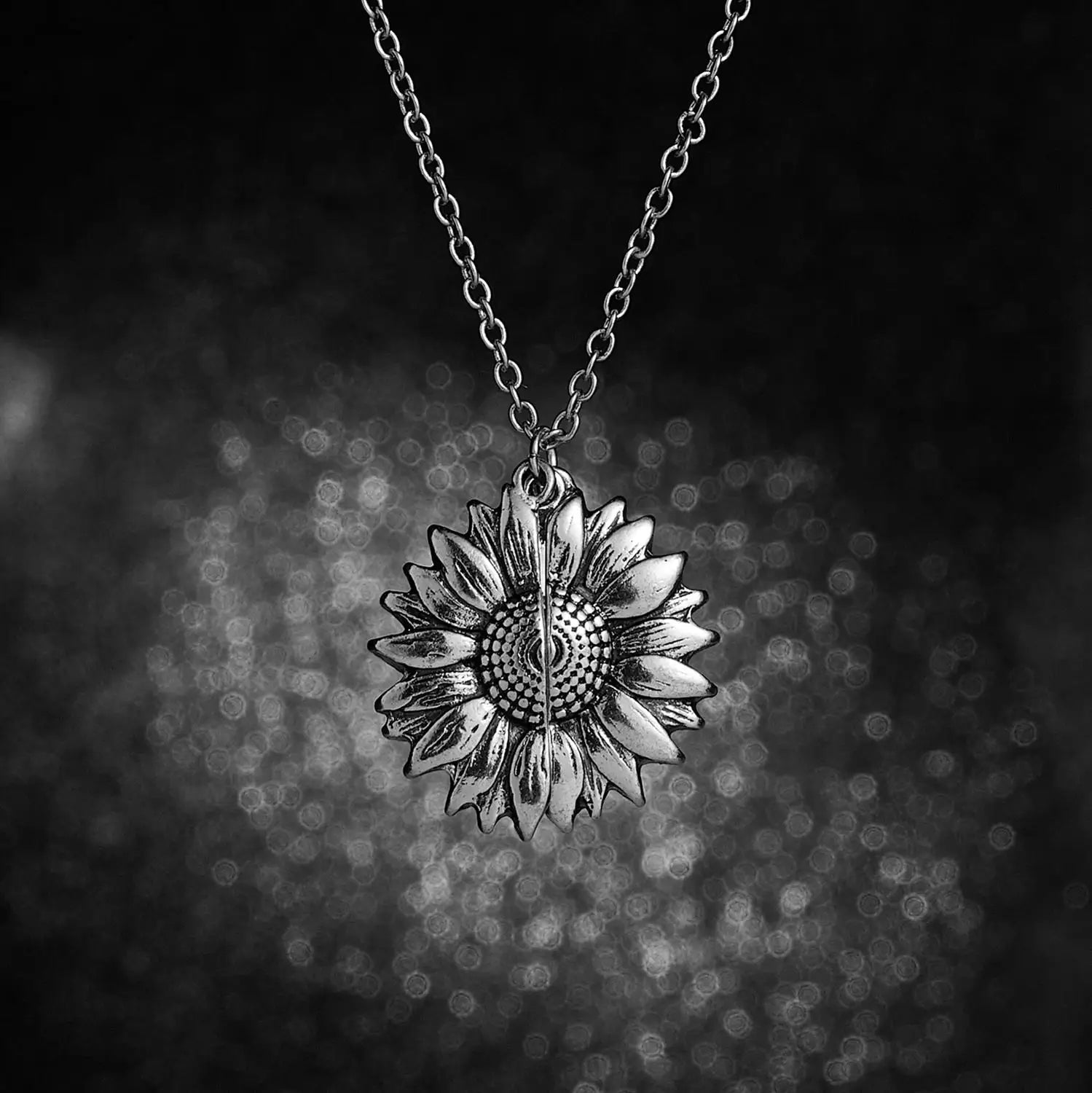 Sunflower Pendant Double-Layer Open Necklace